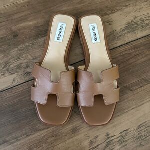 Steve Madden Brown Slide Sandals